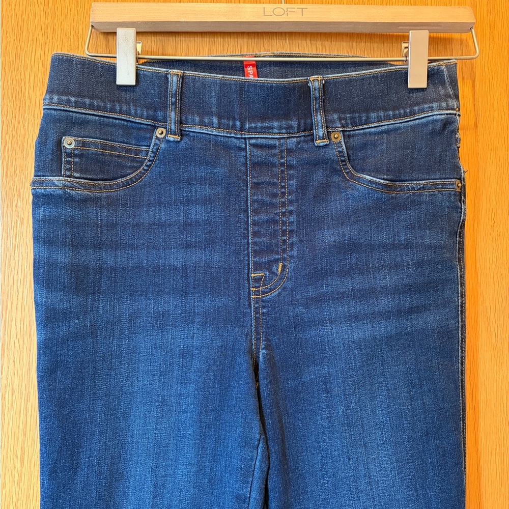 #488 SPANX Dark Indigo High-Rise Flare Jeans. Tall - Picture 5 of 10